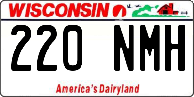 WI license plate 220NMH