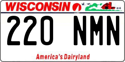 WI license plate 220NMN