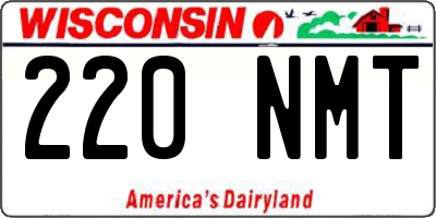 WI license plate 220NMT