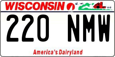 WI license plate 220NMW