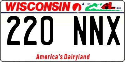 WI license plate 220NNX