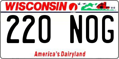 WI license plate 220NOG