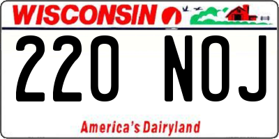 WI license plate 220NOJ
