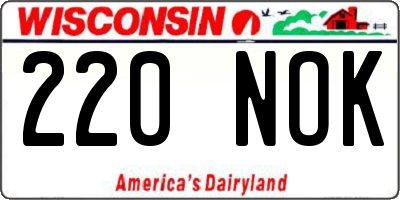WI license plate 220NOK