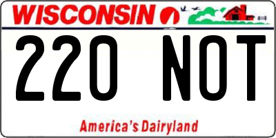 WI license plate 220NOT