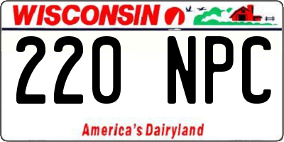 WI license plate 220NPC