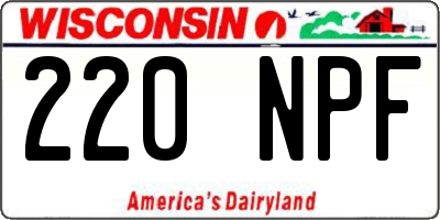 WI license plate 220NPF