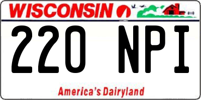 WI license plate 220NPI