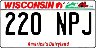 WI license plate 220NPJ