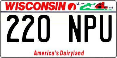 WI license plate 220NPU