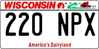 WI license plate 220NPX