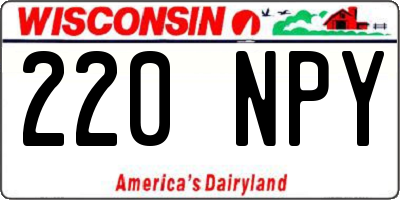 WI license plate 220NPY