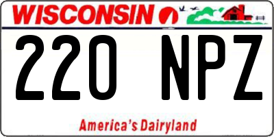WI license plate 220NPZ