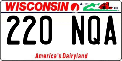 WI license plate 220NQA