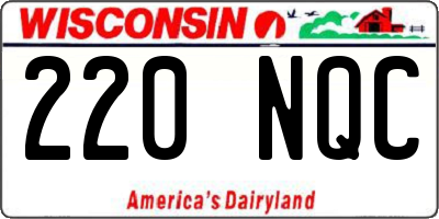 WI license plate 220NQC