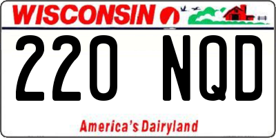WI license plate 220NQD