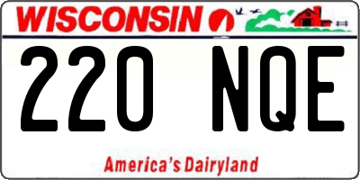 WI license plate 220NQE
