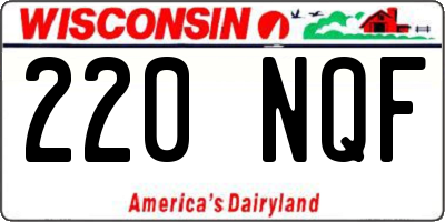 WI license plate 220NQF