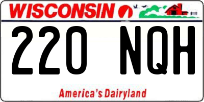 WI license plate 220NQH