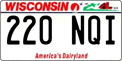 WI license plate 220NQI
