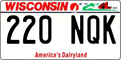 WI license plate 220NQK