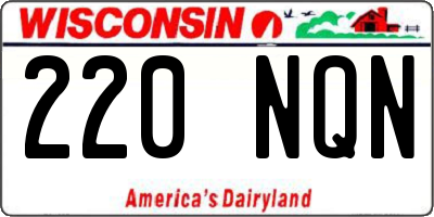 WI license plate 220NQN