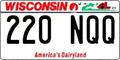 WI license plate 220NQQ
