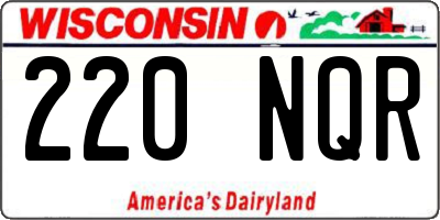 WI license plate 220NQR