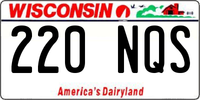 WI license plate 220NQS