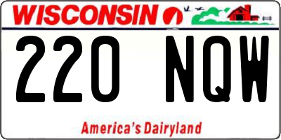 WI license plate 220NQW
