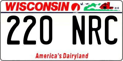 WI license plate 220NRC