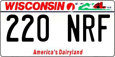 WI license plate 220NRF