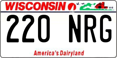 WI license plate 220NRG