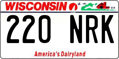 WI license plate 220NRK