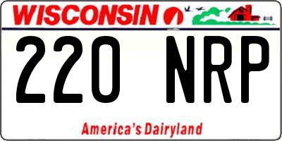 WI license plate 220NRP