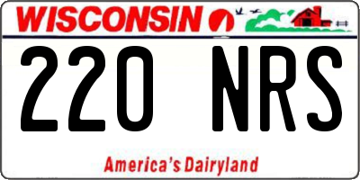 WI license plate 220NRS