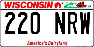 WI license plate 220NRW