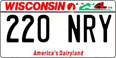 WI license plate 220NRY