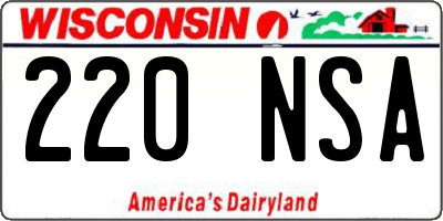 WI license plate 220NSA