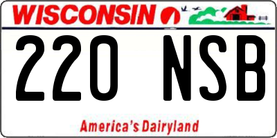 WI license plate 220NSB