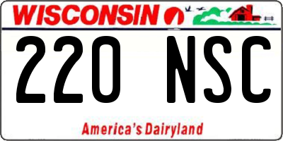 WI license plate 220NSC