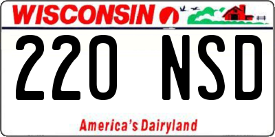 WI license plate 220NSD