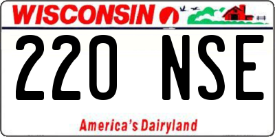 WI license plate 220NSE