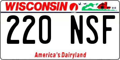 WI license plate 220NSF