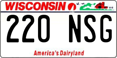WI license plate 220NSG