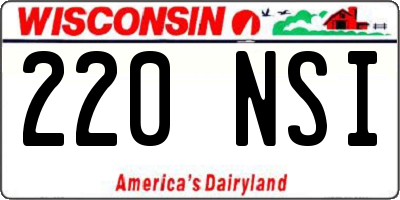 WI license plate 220NSI