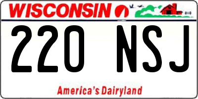 WI license plate 220NSJ