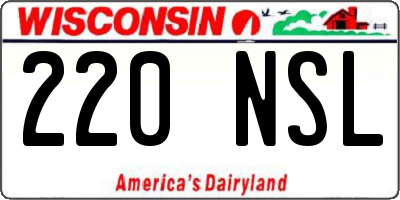WI license plate 220NSL