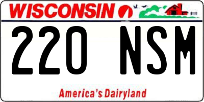 WI license plate 220NSM
