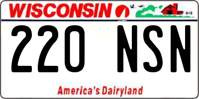 WI license plate 220NSN